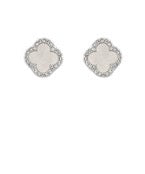 Silver Clover Luxe Stud Earrings