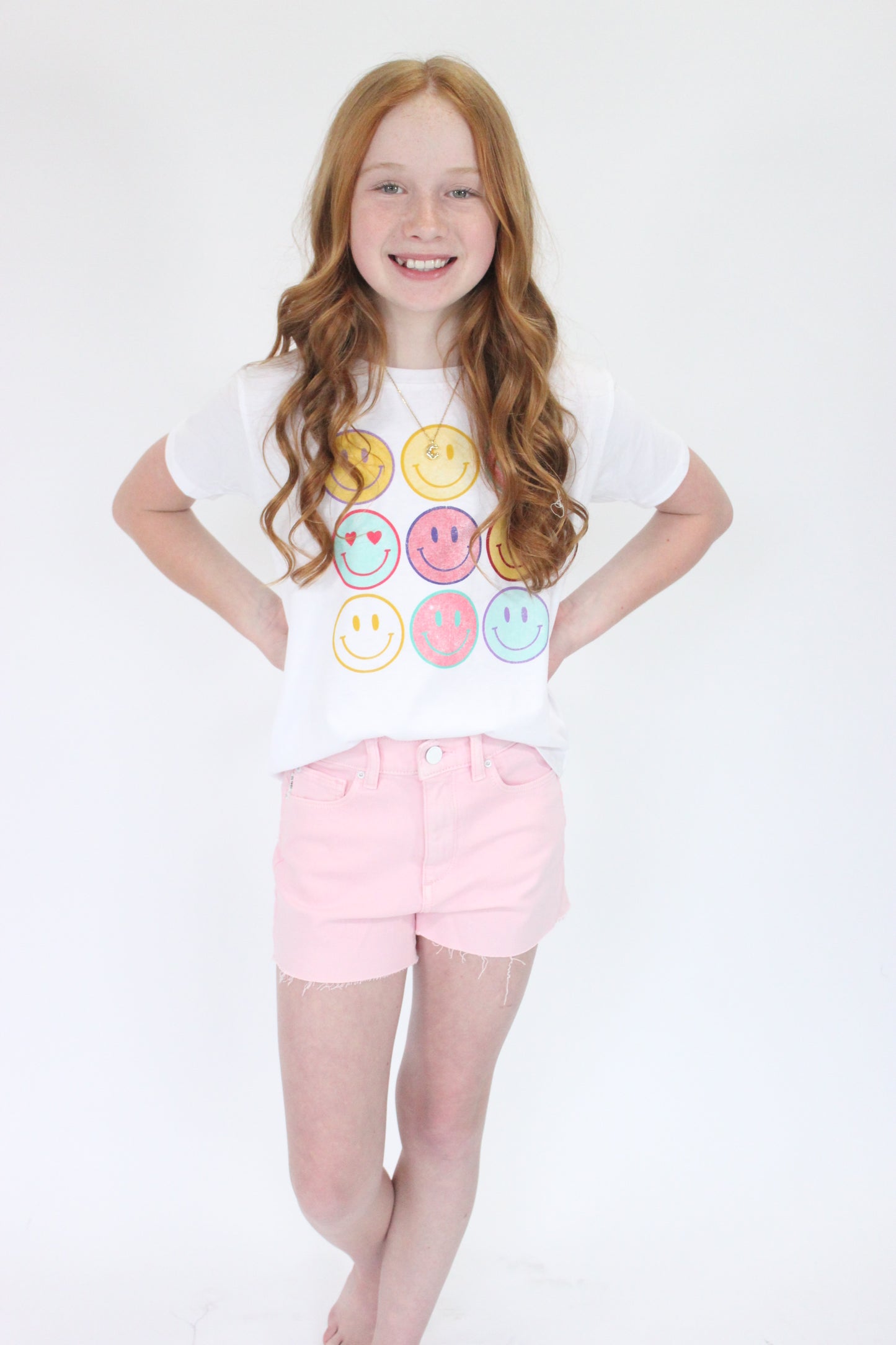 Girls Smiles for Days Tee - White