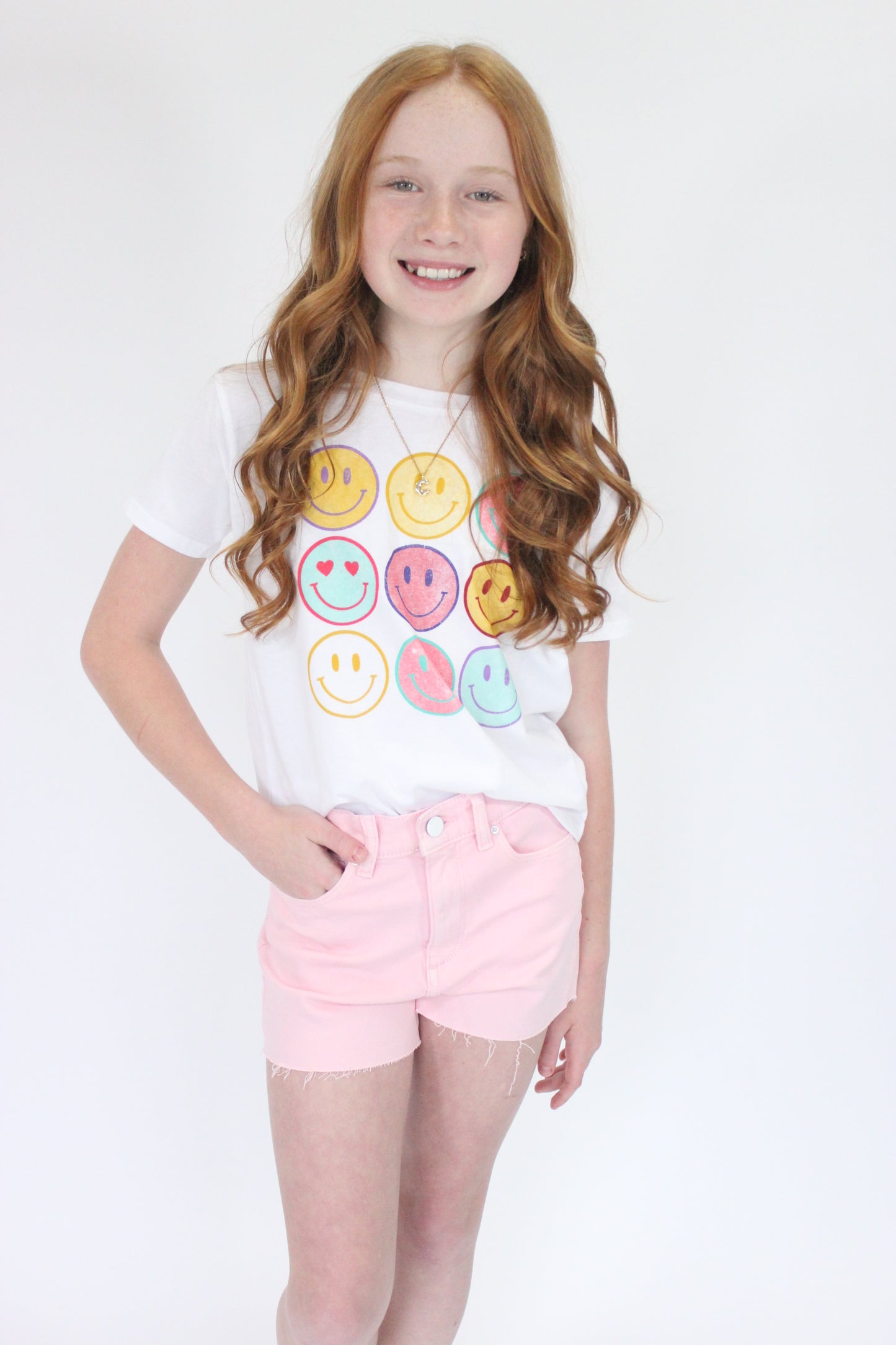 Girls Smiles for Days Tee - White