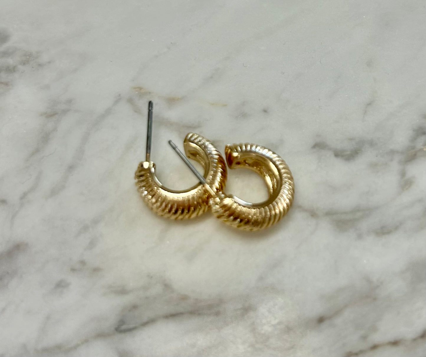1/2" Gold Hoop Earrings open