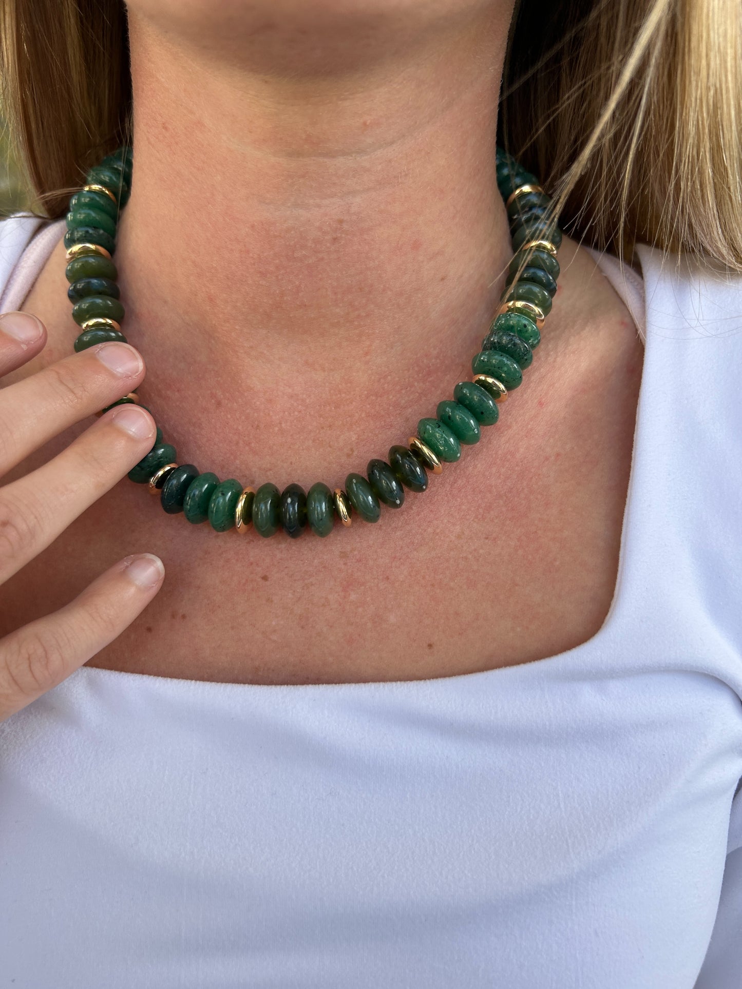 Chunky Beaded Necklace - Green