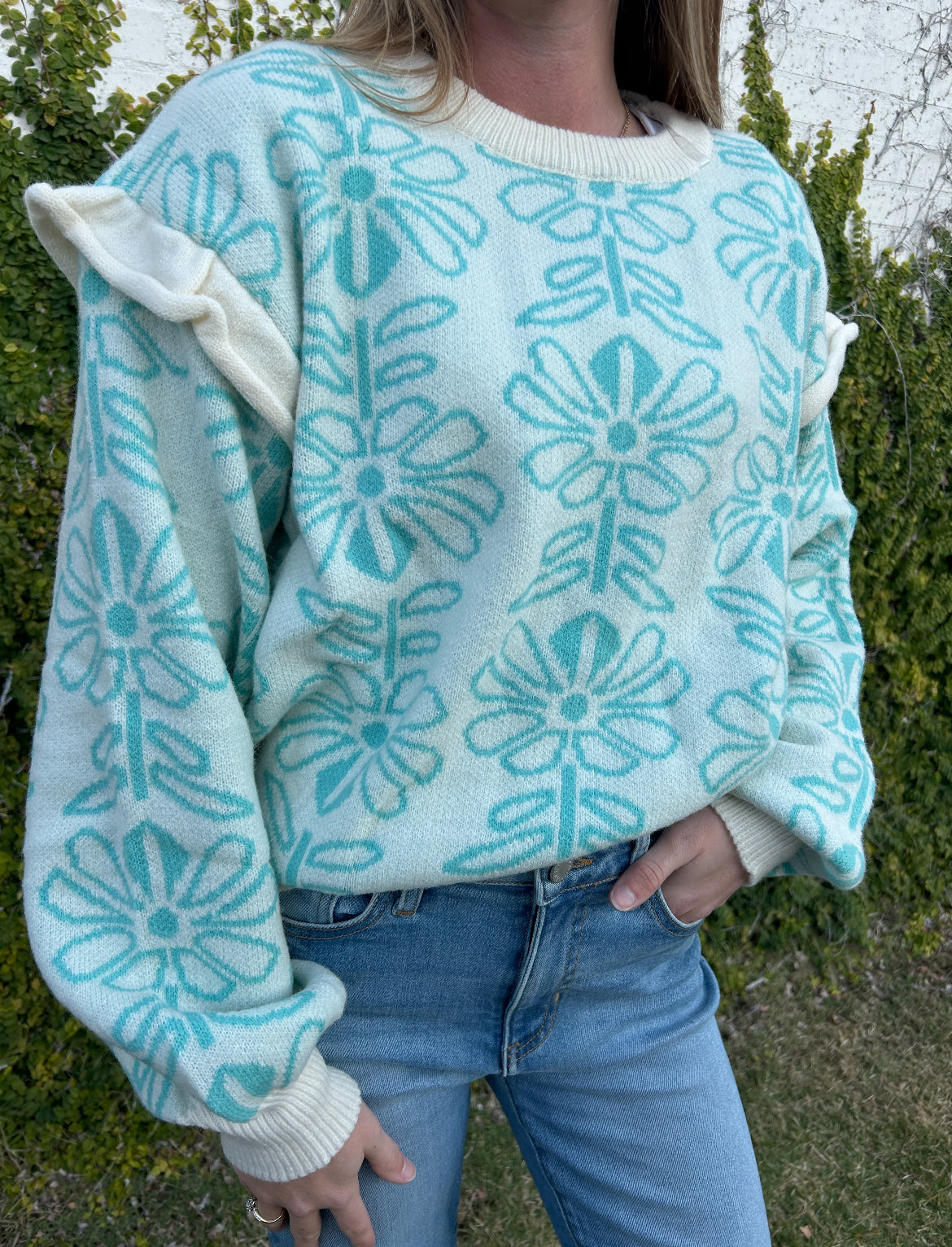 Cozy Mint Sweater details