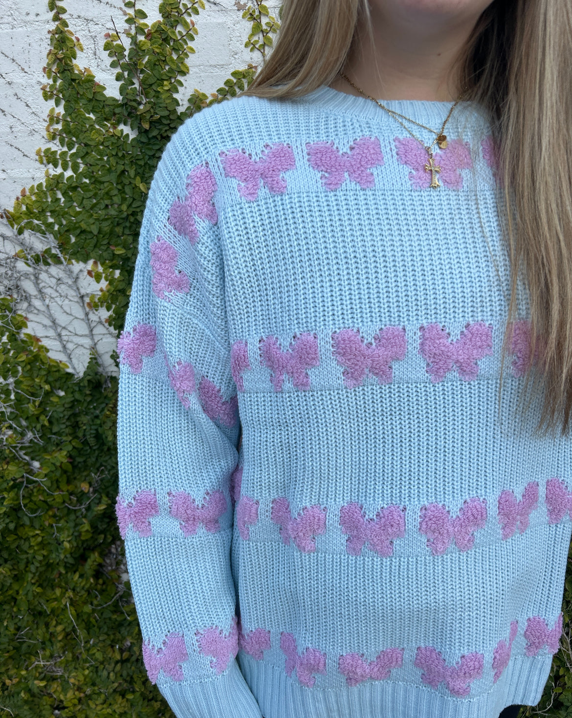 Roxy Bow Sweater - Blue details