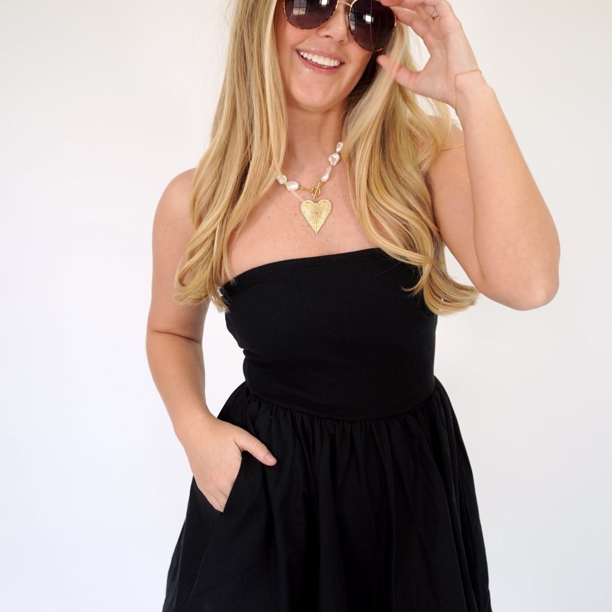 mini fit and flare black dress Aria Ribbed Strapless Mixed-Media Fit & Flare Mini Dress