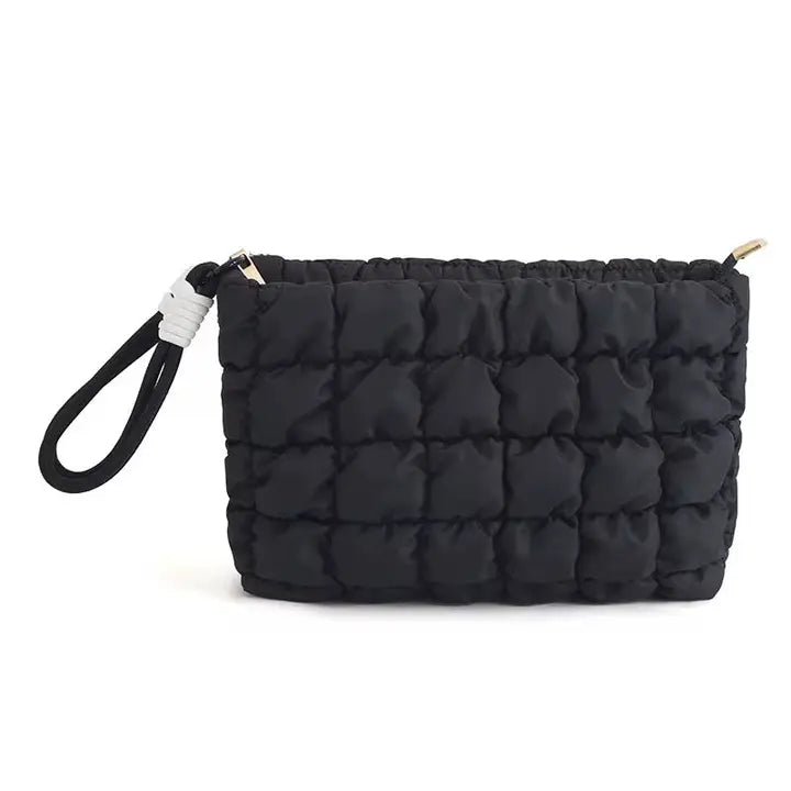 Cloud Quilted Pouch Bag - Black