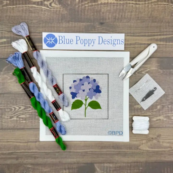 Blue Hydrangea Needlepoint Kit - Anderson Ave boutique