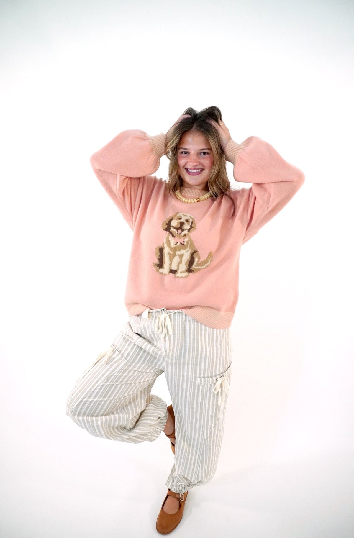 Blush Doodle Sweater - Anderson Ave boutique