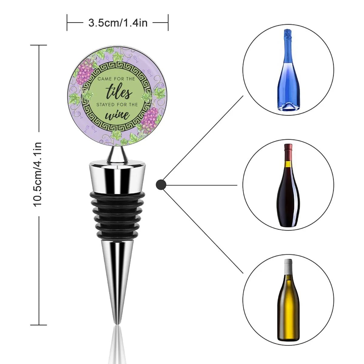 "Came for the Tiles, Stayed for the Wine" Mahjong Wine Bottle Stopper - Anderson Ave boutique