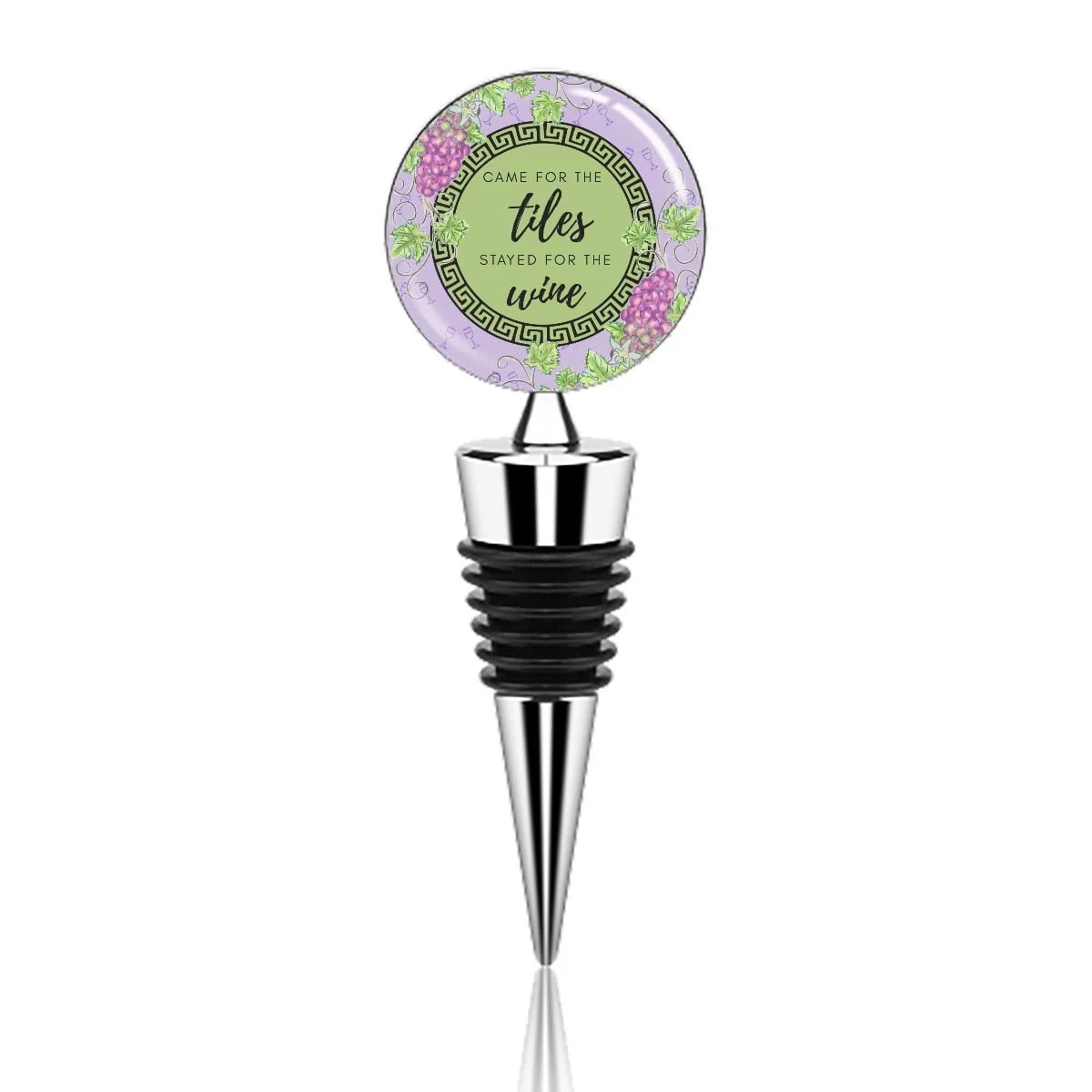"Came for the Tiles, Stayed for the Wine" Mahjong Wine Bottle Stopper - Anderson Ave boutique