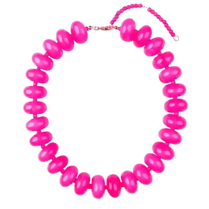 Chunky Beaded Necklace- Hot Pink - Anderson Ave boutique