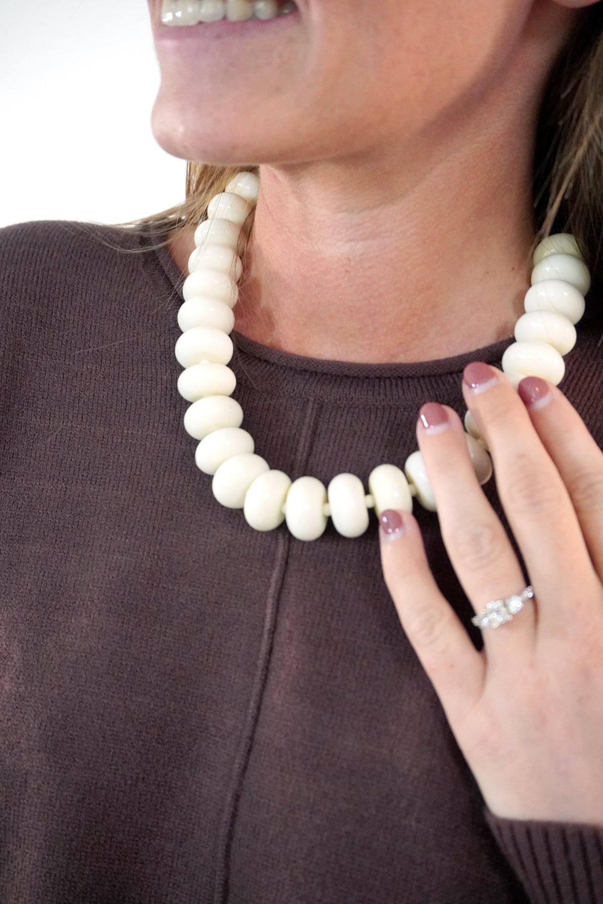 Chunky Ivory Beaded Necklace - Anderson Ave boutique