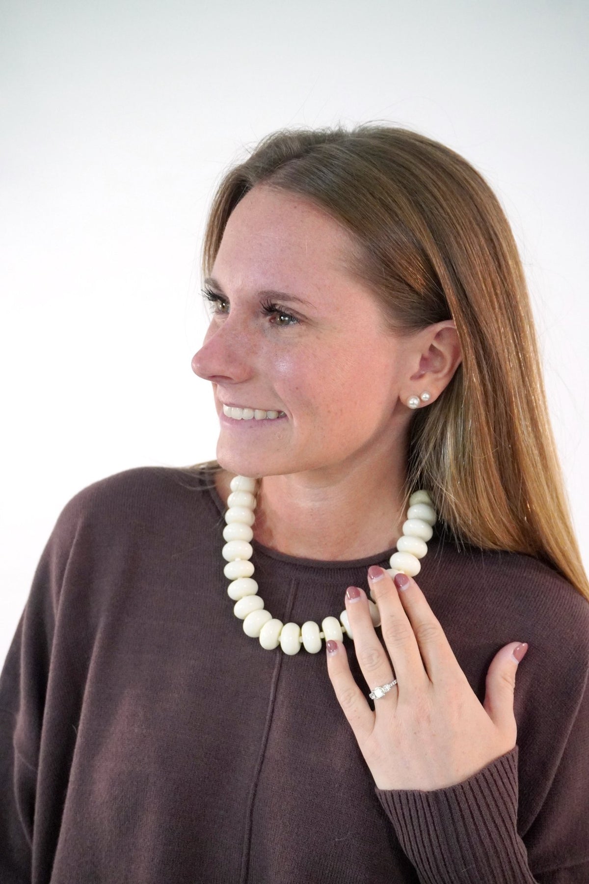 Chunky Ivory Beaded Necklace - Anderson Ave boutique