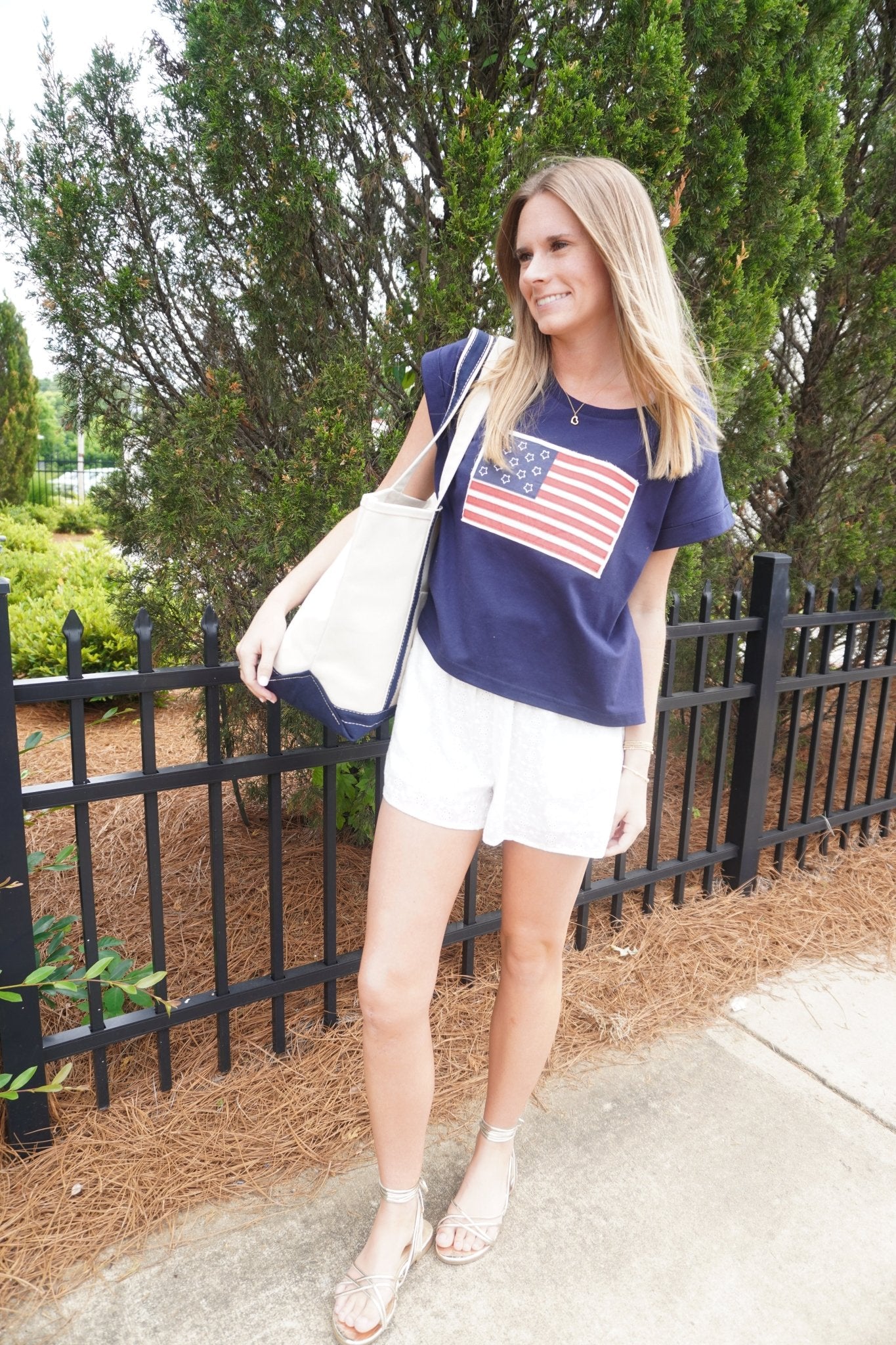 Classic Navy American Flag Tee - Anderson Ave boutique