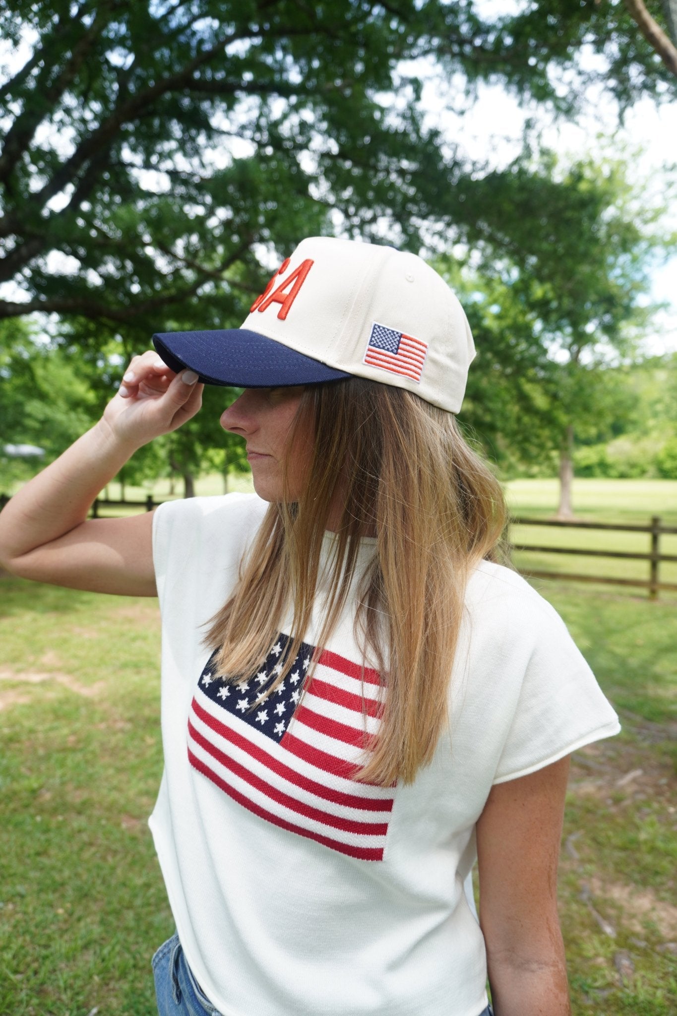Classic USA Retro Patriotic Hat – Vintage Red, White & Blue - Anderson Ave boutique
