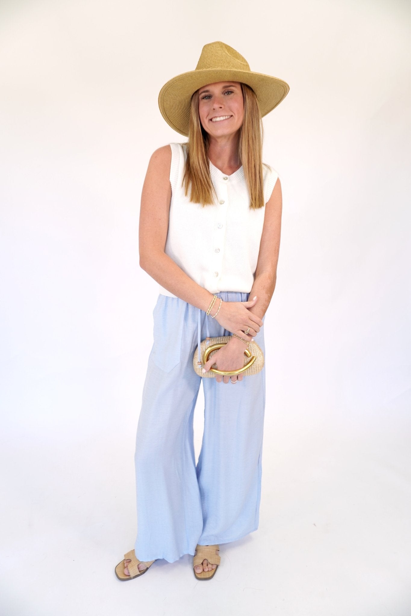 Coastal Breeze Wide Leg Woven Pants – Relaxed Drawstring Fit - Anderson Ave boutique