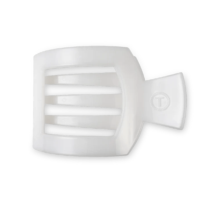 Coconut White Medium Flat Square Hair Clip - Anderson Ave boutique