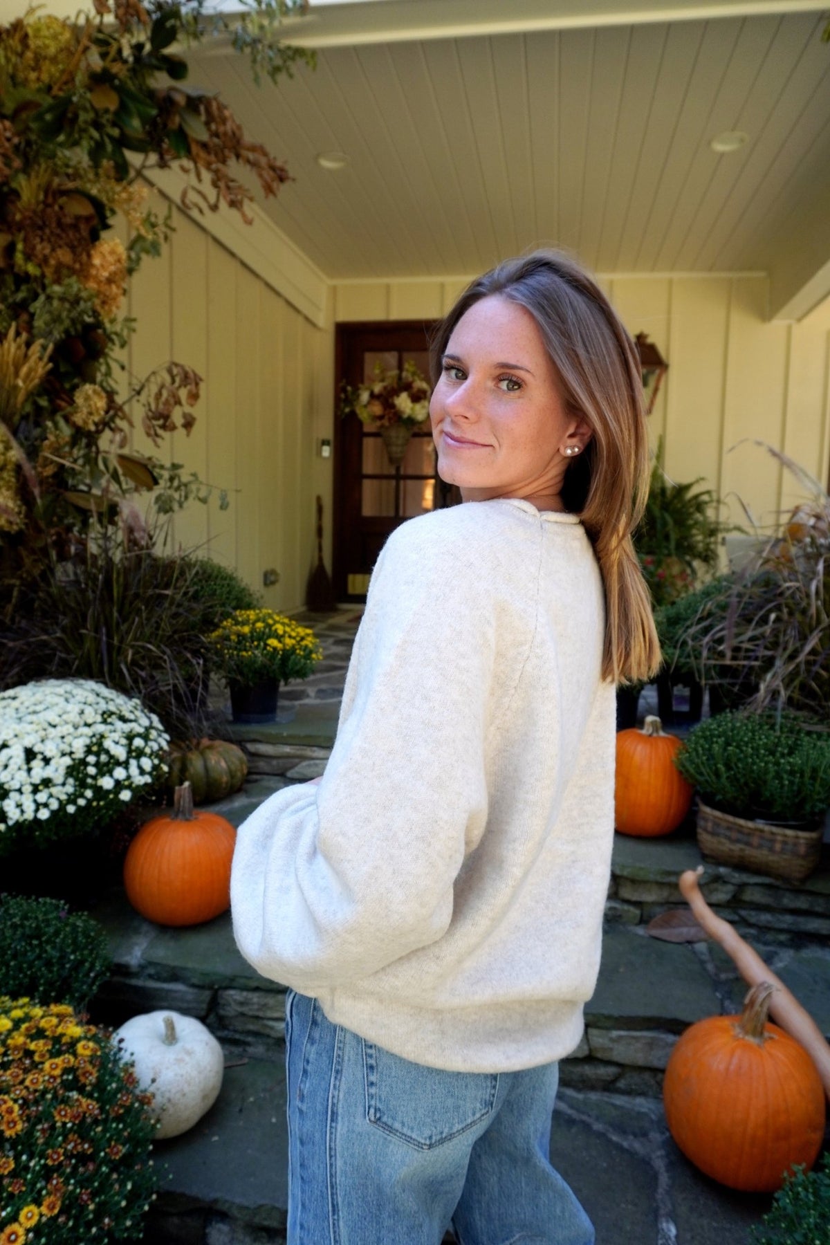 Cozy Mallard Graphic Sweater – Oatmeal - Anderson Ave boutique