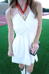 Eyelet Halter Dress – White - Anderson Ave boutique