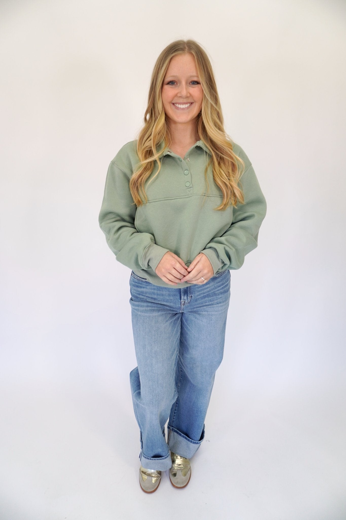 Grace Boutique Pullover Sweatshirt - Sage Green - Anderson Ave boutique