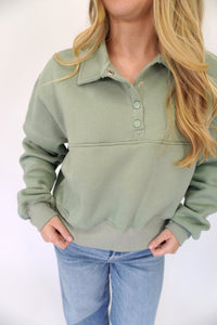 Grace Boutique Pullover Sweatshirt - Sage Green - Anderson Ave boutique