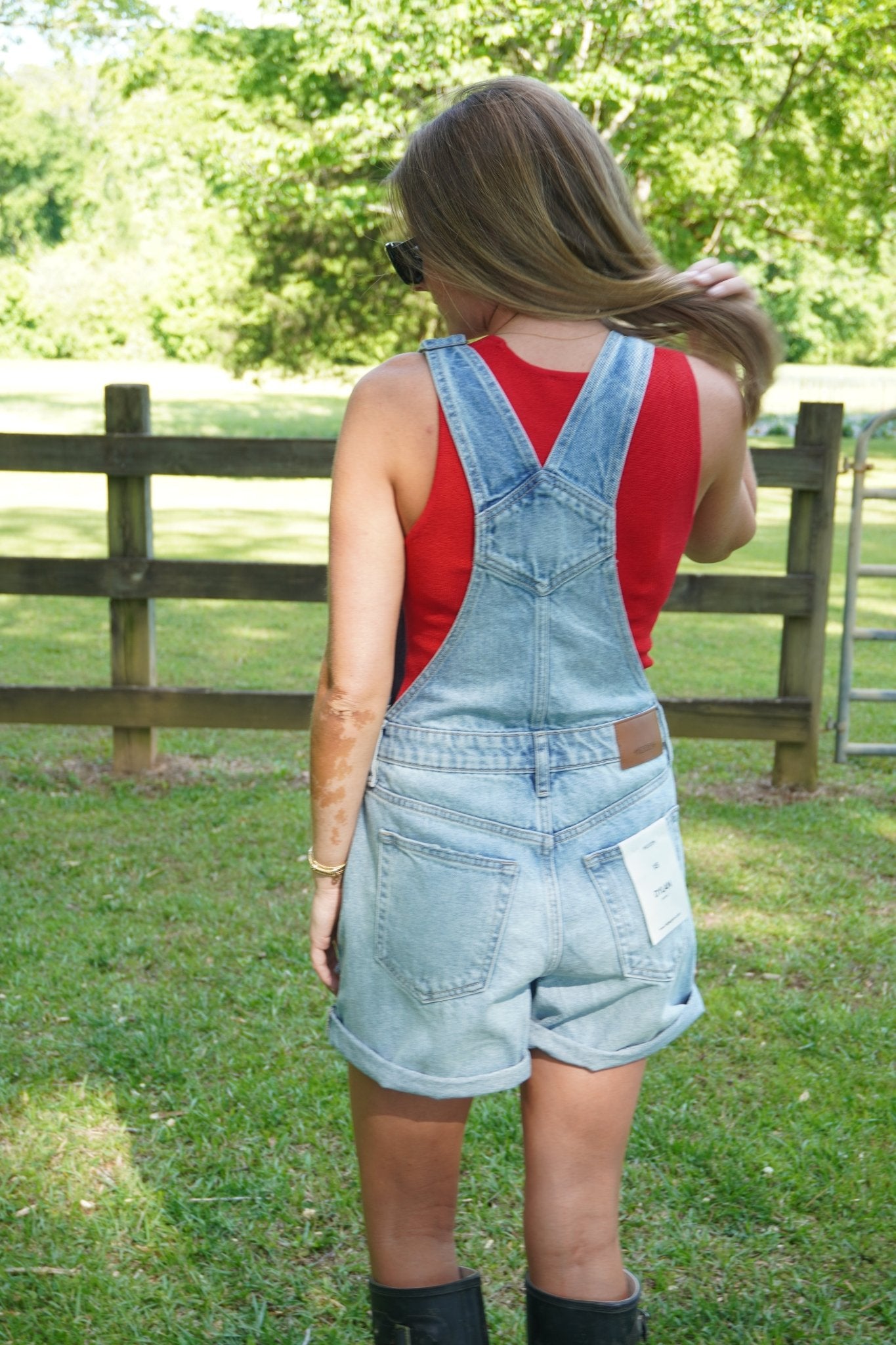 Hidden Denim Overall Shorts - Anderson Ave boutique