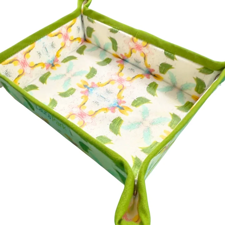 Laura Park Dogwood Snap Tray – Floral Waxed Cotton Catchall - Anderson Ave boutique