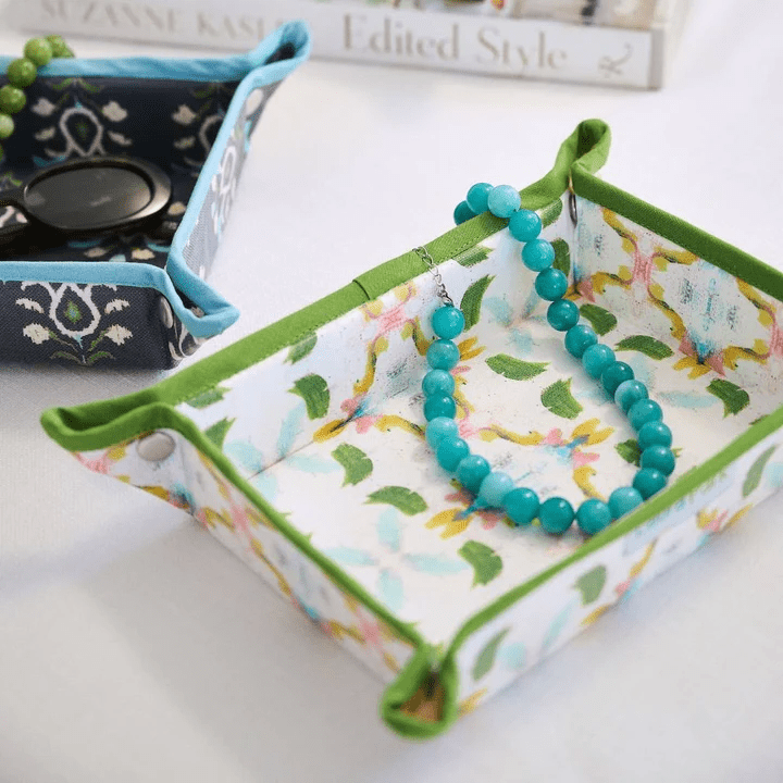 Laura Park Dogwood Snap Tray – Floral Waxed Cotton Catchall - Anderson Ave boutique