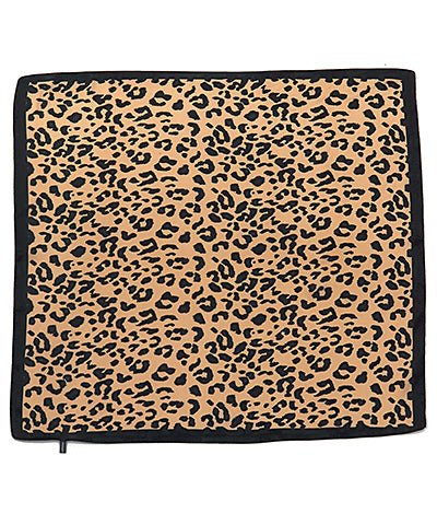 Leopard Print Satin Square Scarf with Black Border - Anderson Ave boutique