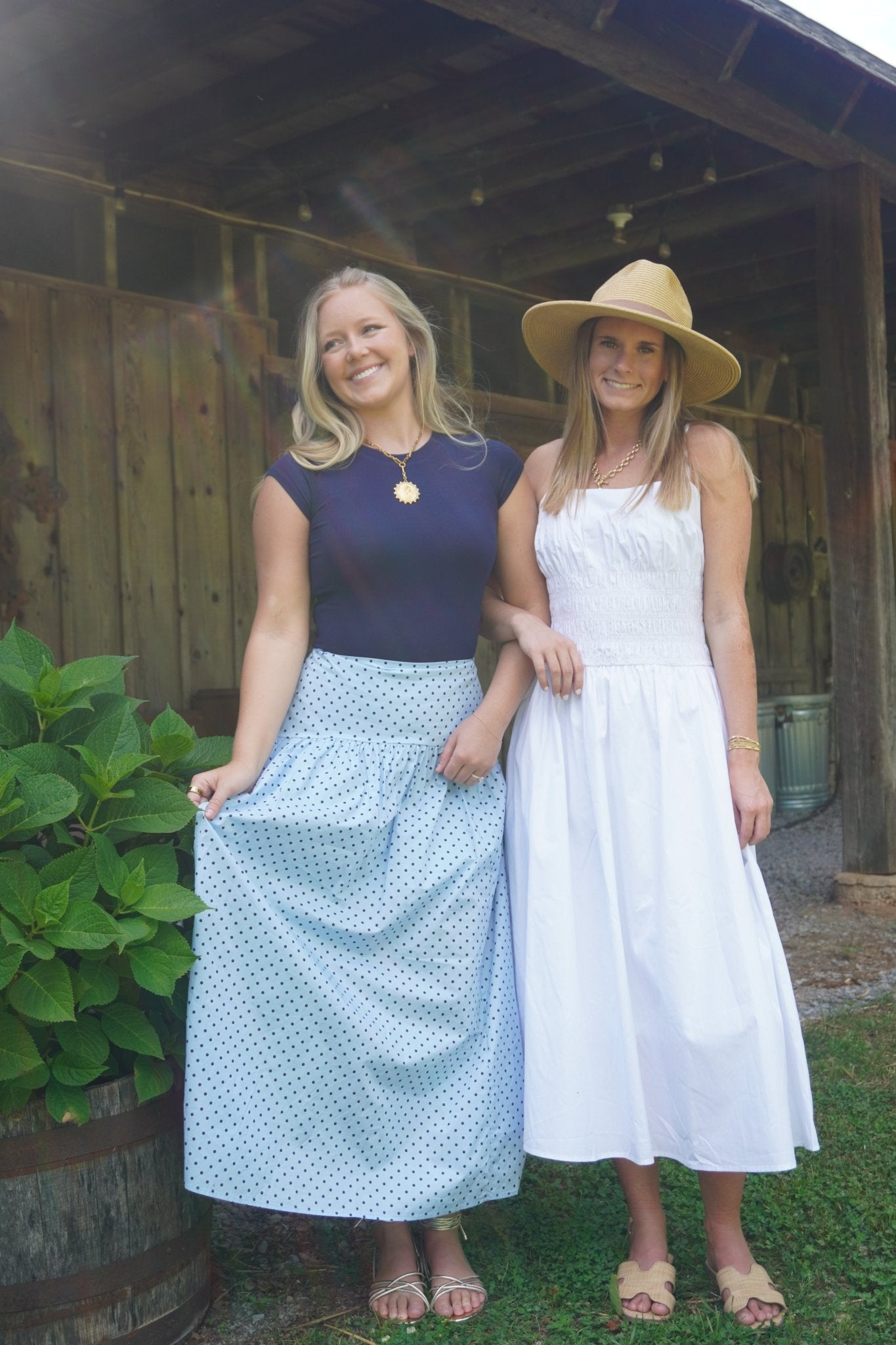 Light Blue Polka Dot Maxi Skirt - Anderson Ave boutique