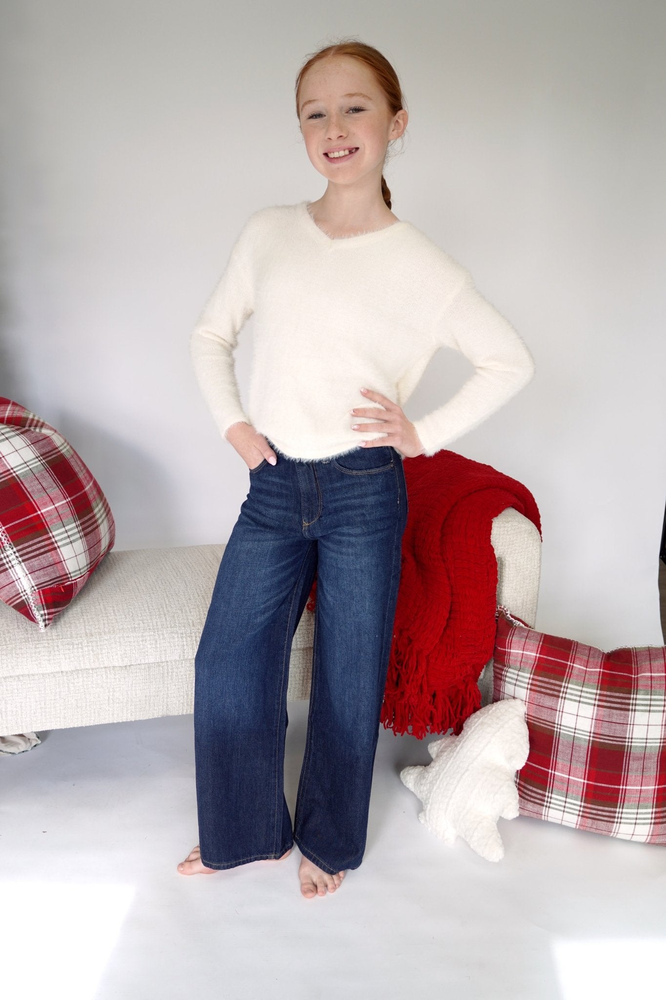 Lilly Wide Leg Jeans Dark Wash - Anderson Ave boutique