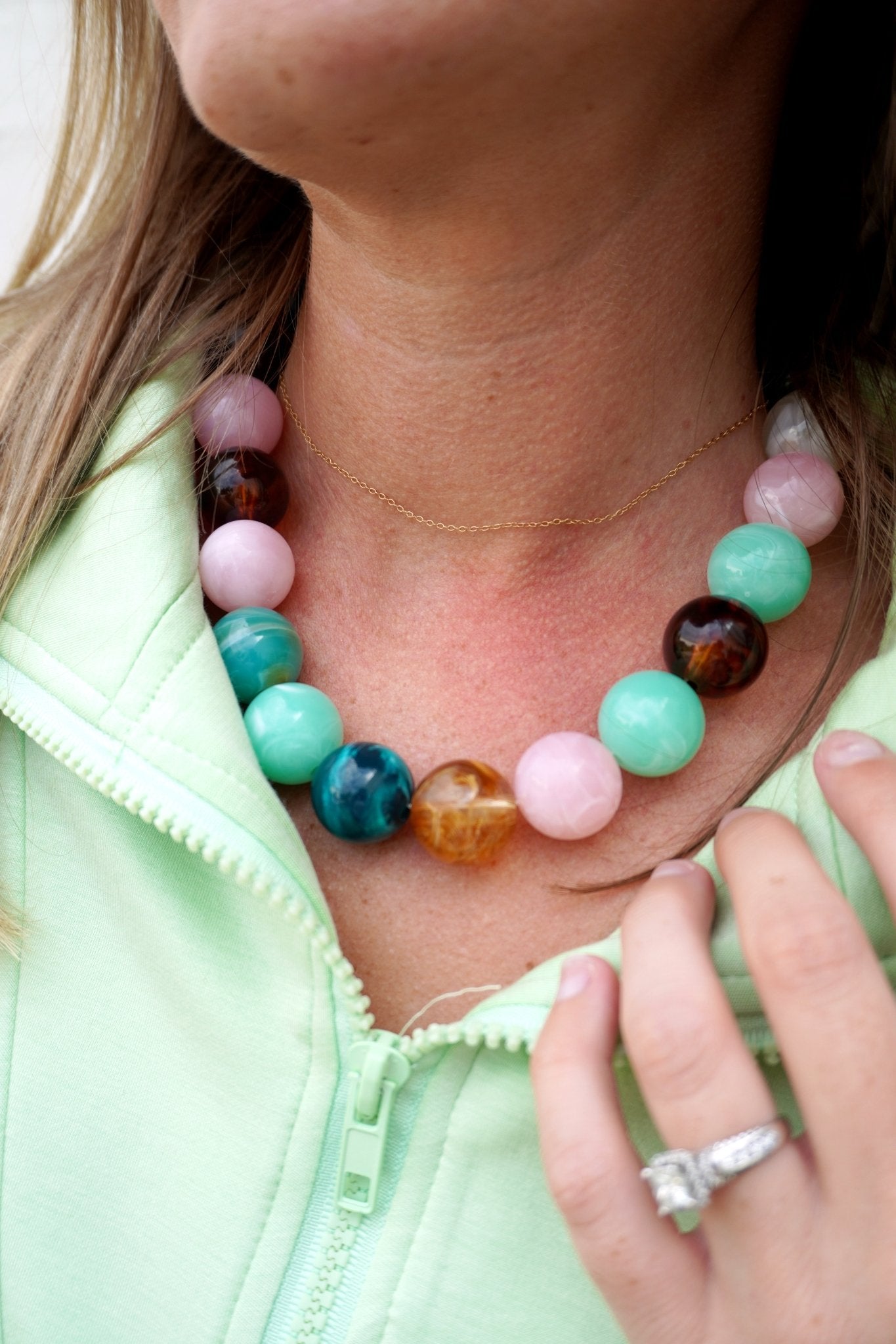 Multicolor Chunky Beaded Statement Necklace - Anderson Ave boutique