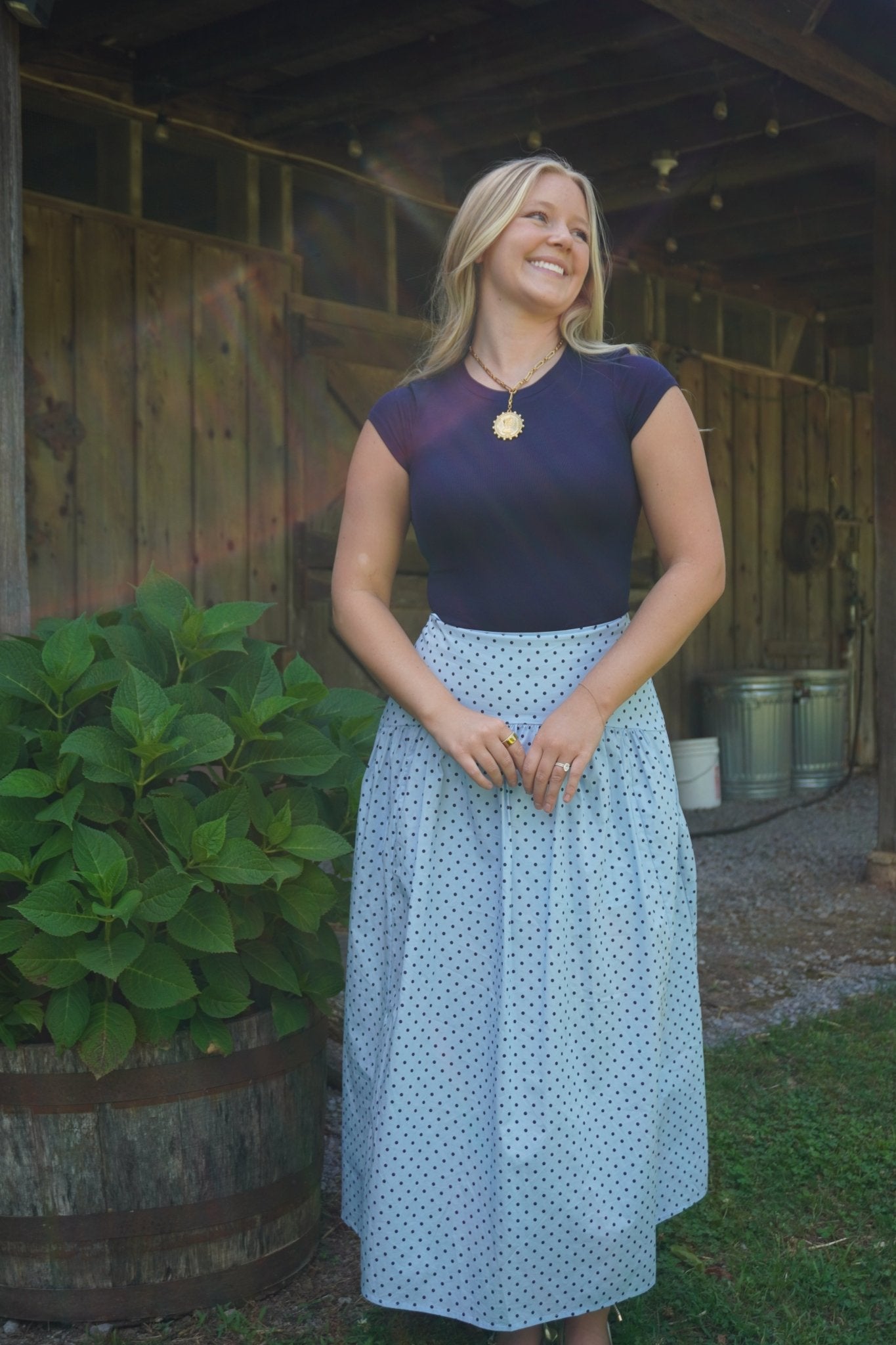 Navy Ribbed Cap Sleeve Top - Anderson Ave boutique