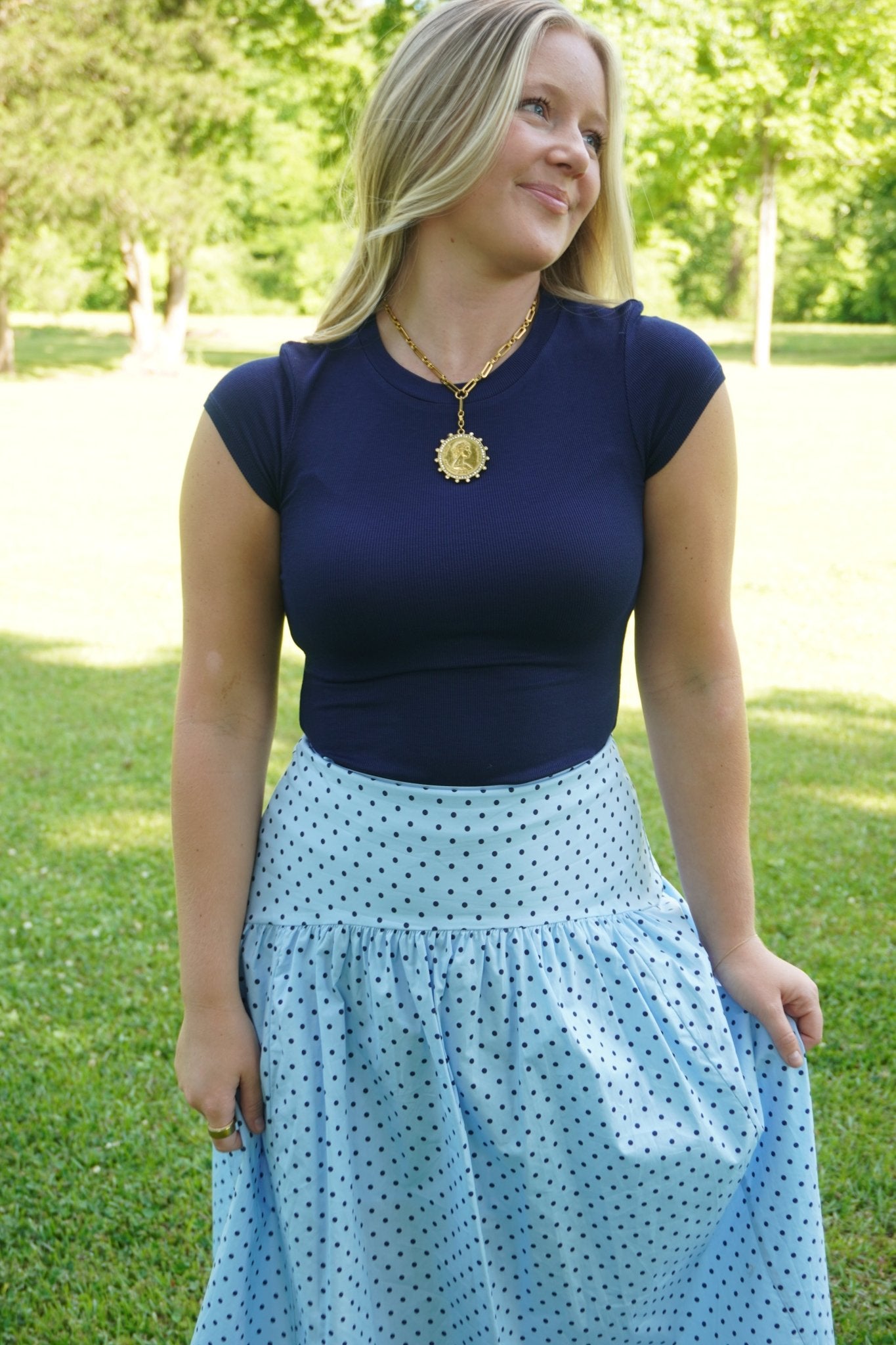 Navy Ribbed Cap Sleeve Top - Anderson Ave boutique