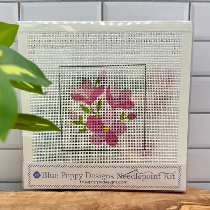 Pink Flower Needlepoint Kit - Anderson Ave boutique
