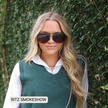 Ritz - Unisex Polarized Large Hair Friendly Aviator Black - Anderson Ave boutique