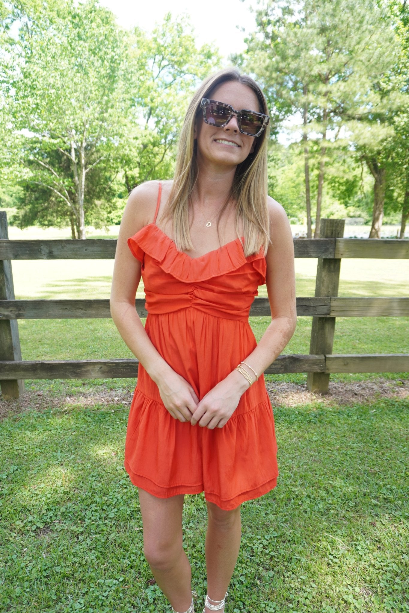 Tiered Ruffle Mini Dress - Red Americana Sundress - Anderson Ave boutique