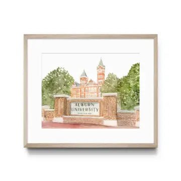 University of Alabama President’s Mansion Watercolor Art Print - Anderson Ave boutique