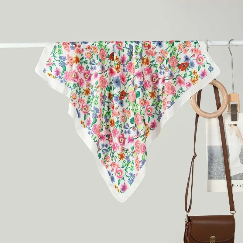 Vibrant Blossom Bandana – Large Floral scarf - Anderson Ave boutique