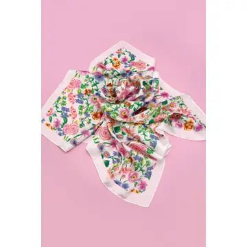 Vibrant Blossom Bandana – Large Floral scarf - Anderson Ave boutique