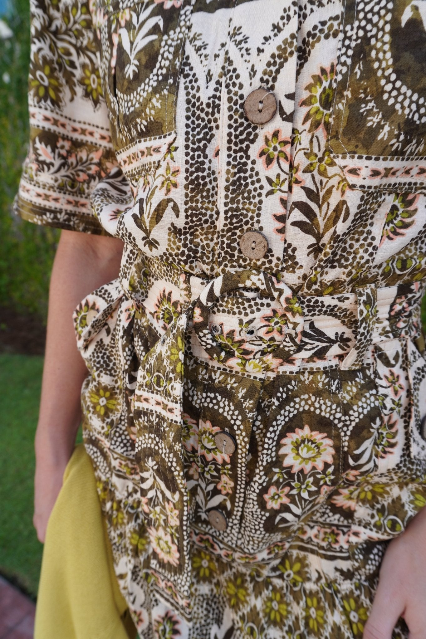 Vintage Paisley Belted Mini Dress - Anderson Ave boutique