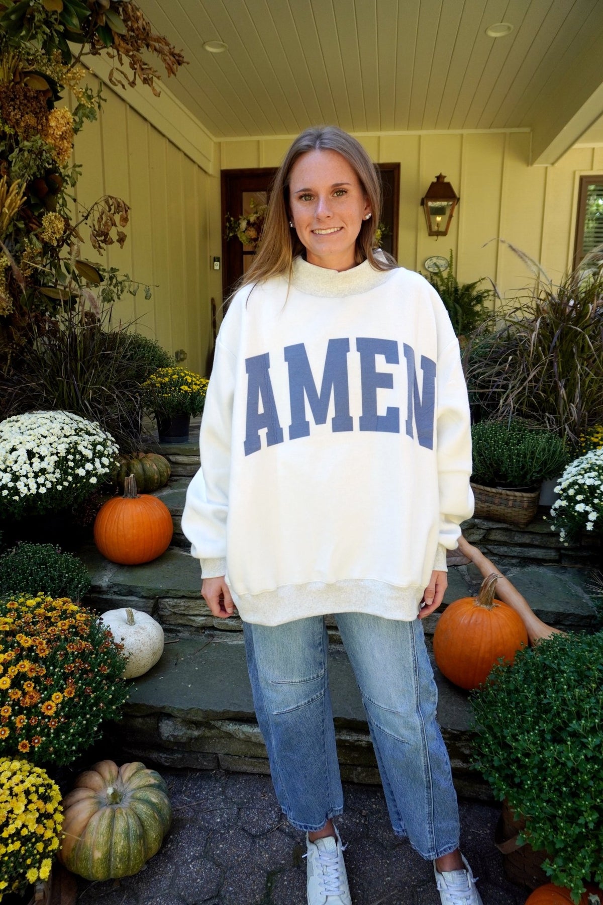 WWJD & AMEN Reversible Mock Neck sweatshirt - Anderson Ave boutique