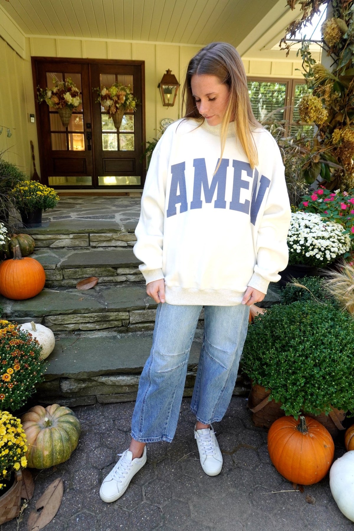 WWJD & AMEN Reversible Mock Neck sweatshirt - Anderson Ave boutique