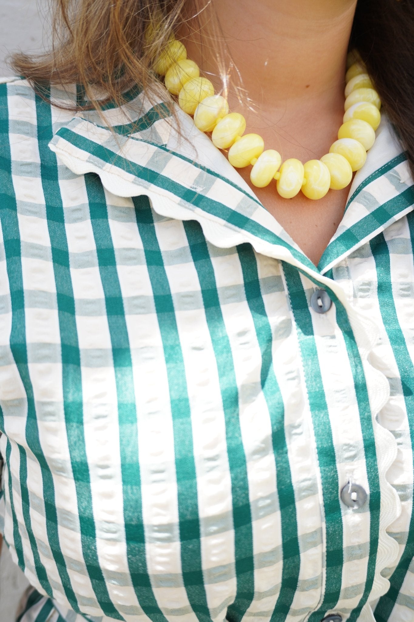 Yellow Chunky Beaded Statement Necklace - Anderson Ave boutique