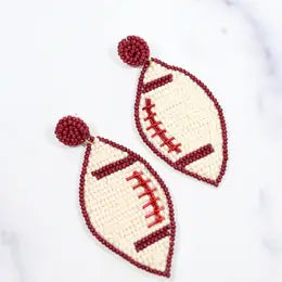 Beaded Football Earring