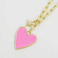 Heart / Star Necklace - Pink details