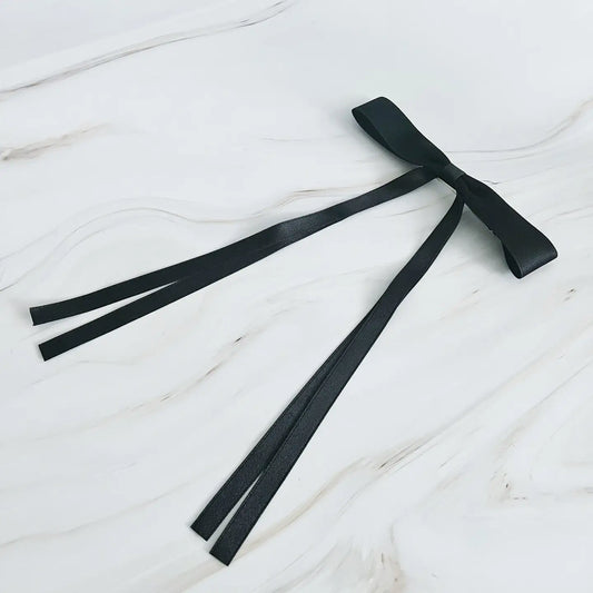 Ballerina Slim Bow Hair Clip - Black