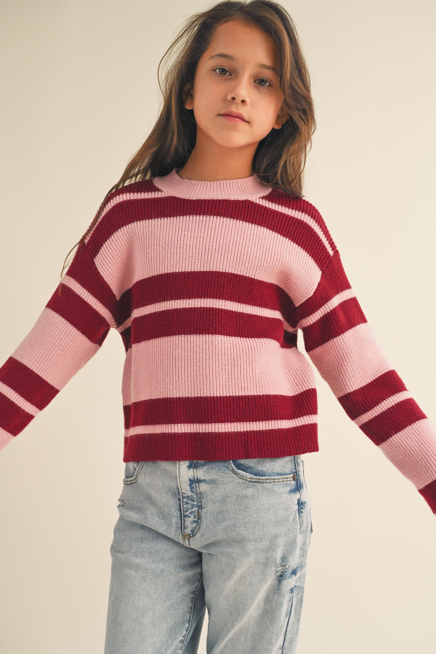 Striped knitted pullover Sweater