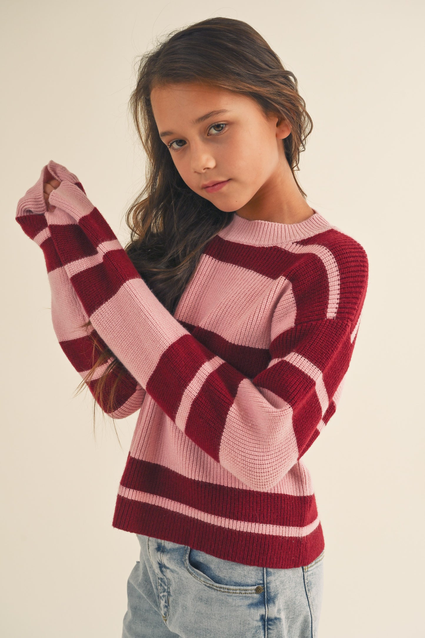 Striped knitted pullover Sweater