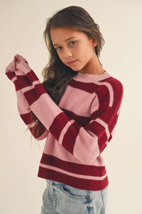 Striped knitted pullover Sweater details 