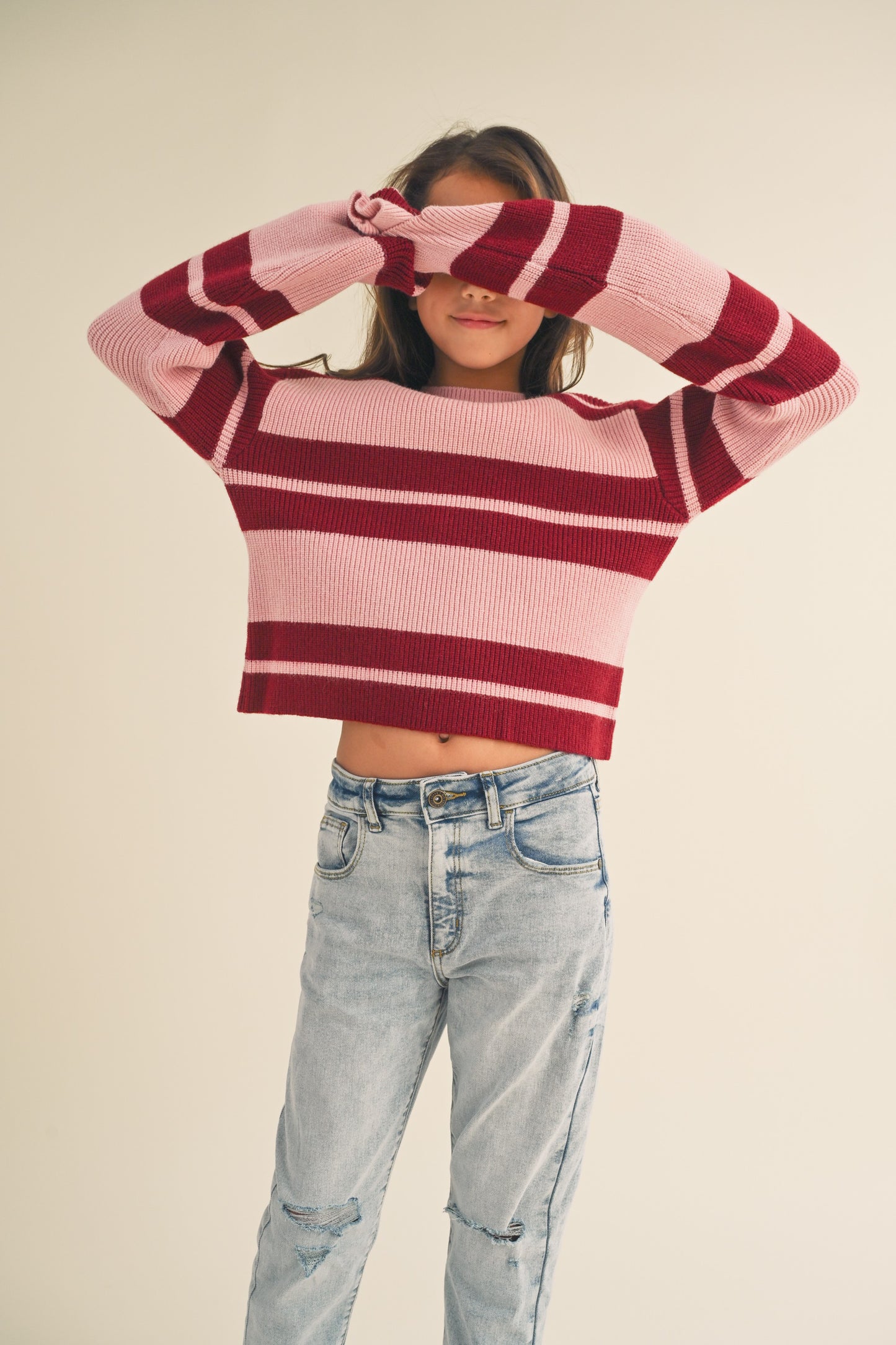 Striped knitted pullover Sweater